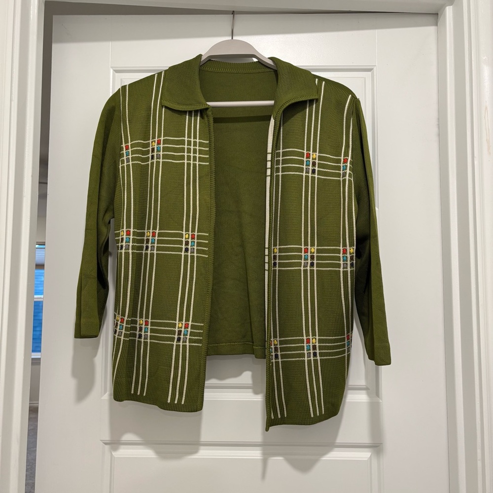 Vintage Union Made green patterned sweater